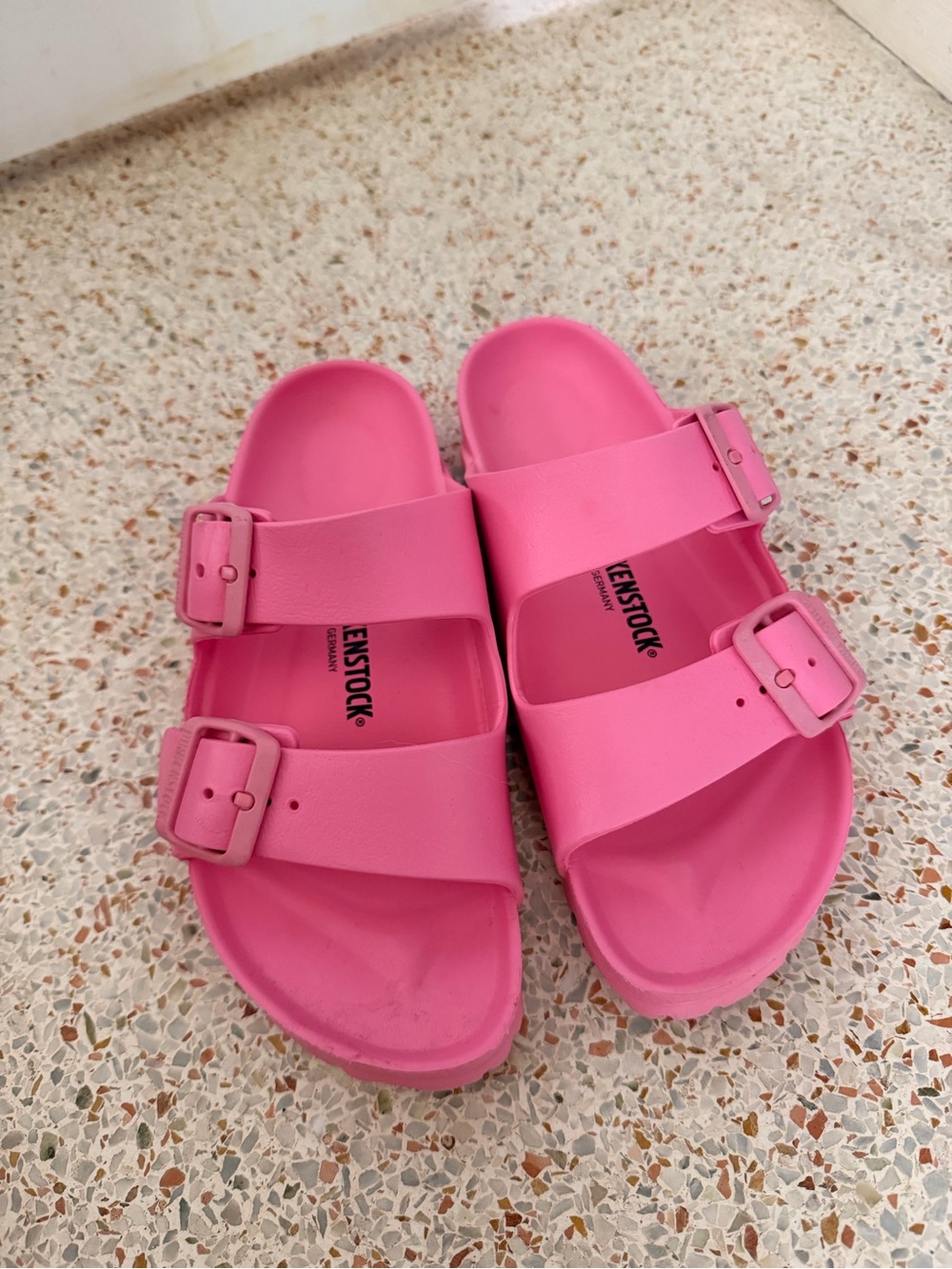 Birkenstock women’s Pink Two-Strap EVA Sandals